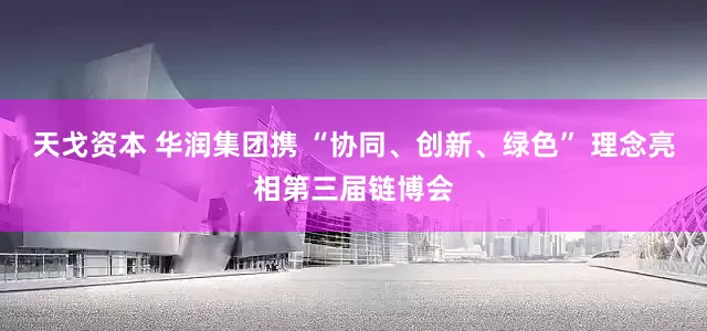 天戈资本 华润集团携 “协同、创新、绿色” 理念亮相第三届链博会